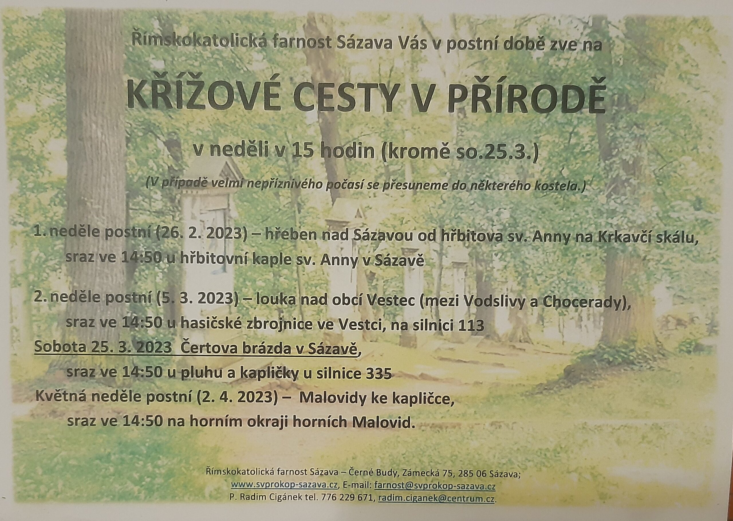 Právě si prohlížíte Program akcí ve farnosti v roce 2023